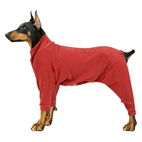 VasedGins Dog Winter Coat Christmas Jumper Coats Outfit Clothes Onesie Xmas Fleece Coat With Legs Warm & Jackets Small Medium Large Pet Indoor & Outdoor Wear,S,Red Cover