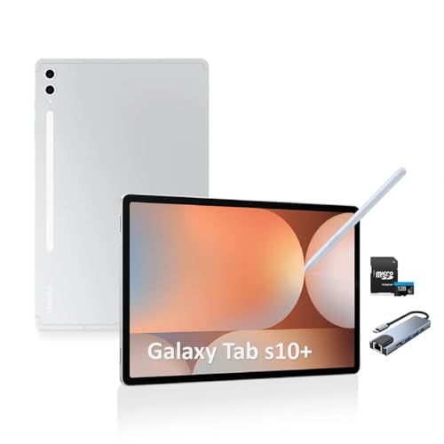 Samsung Galaxy Tab S10+ 512GB Tablet (US Version, Silver) – Wi-Fi Android Tablet Bundle with 128GB microSD Card & 5-in-1 USB-C Hub for Ports Expansion