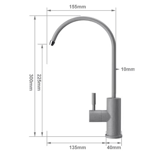 Robinet d'eau potable cuisine 1/4 gris à bec orientable précis