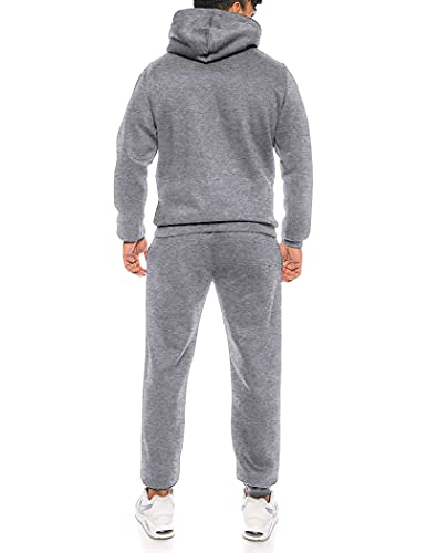 Coofandy Jogging Suit For Men Lined Fleece Track Suit Sets Pullover Sweat Suit 2 Piece (Grey,L) #TOP2