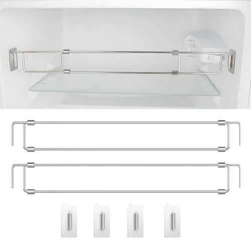 RV Fridge Bars 12.5-22.3 Secure Adjustable Tension Rods for Refrigerator Cabinet Cupboard Storage and Organization Camper Must Have Support Accessories 2 Pack