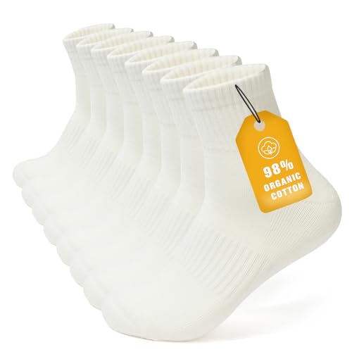 Brula Mens 98% Cotton Cushioned Ankle socks, Moisture-wicking Breathable Soft Athletic Sport Quarter Socks