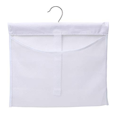 Dearjana Portable Mesh Pocket with Rotatable Hanger, Quick Dry Serial Type Bath Storage Organizers for Travel, Camper, RV, Gym, Cruise, Cabin, College Dorm Shower(White)