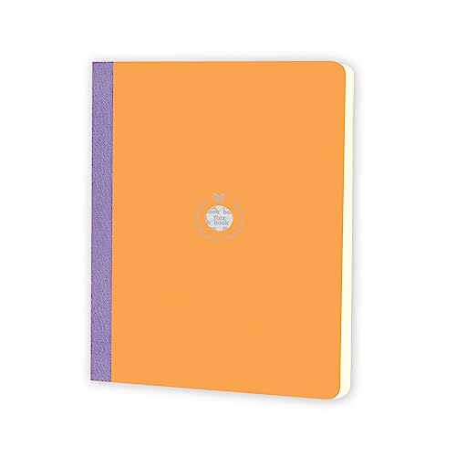 Image of flexbook Smartbook Notebook Ruled Orange | Large | 17x24cm | 160 pages | 70gsm Fabriano Ivory Paper | Colorful Eco Paper Cover | with Purple linen spine