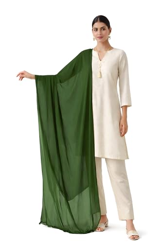 Image of MYRAH Chiffon Solid Casual Daily Use Dupatta For Women's & Girls Length - 2.50 Meter