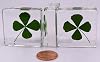 38mm Real Four Leaf Clover Shamrock in Crystal Clear Lucite Resin Specimen St.Patrick's Day "Lucky Leaf" Gift Crafts Collection for Botany Science Education & Desk Ornament Display Small Paperweight #2
