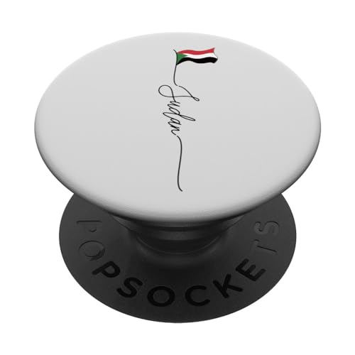 Sudan flag, Sudanese flag, Sudan patriotic flag PopSockets Swappable PopGrip, Black