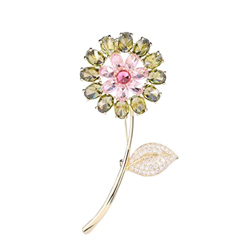 Broche fleur tournesol verte pour sublimer vos cardigans en maille au quotidien