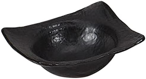 Set of 10 Ceramic Board, Black Heat-Resistant Round Square Ceramic Board, Small, 6.3 x 5.3 x 2.2 inches (16 x 13.5 x 5.5 cm), Direct Flame, Restaurant, Commercial Use, Utensil