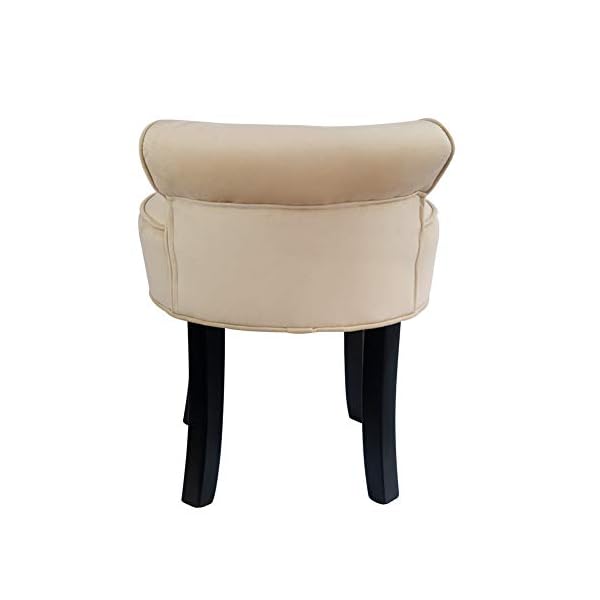 Low Back Bedroom Chair Wood Stool Dressing Table Fabric Stool Fabric Dressing Table Chair, Small Guest Bedroom Chair - Image 7