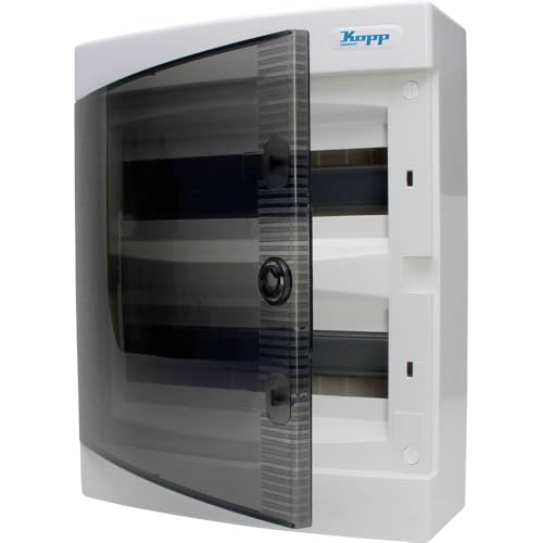 Caja de distribución Kopp 350912048 de superficie con 2 filas para 24 polos en gris y negro