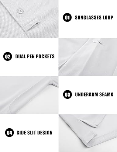 Image of MAGNIVIT Men's Polo Shirts Long Sleeve Quick Dry Performance Shirt Military Tactical Army Combat Polo Shirts