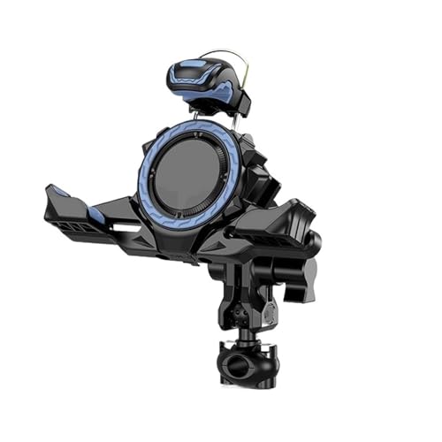 Support navigation GPS moto bleu avec charge sans fil antichoc