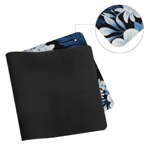 Desk Pad Protector 24x12 Inch Extendido Floral Azul y Blanco miniatura 7