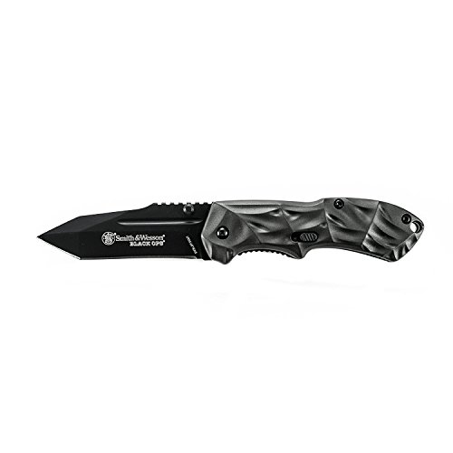 Smith & Wesson Black Ops SWBLOP3SMT 5.8in S.S. Assisted Opening Knife with 2.5in Tanto Blade and Aluminum Handle for Tactical, Survival and EDC