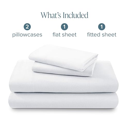 Bare Home Flannel Sheet Set 100% Cotton (California King, White) by Bare Home - Used condition - Image 9