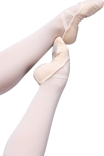 Pro Canvas Ballet Shoes – Split Sole, Stretch Canvas, Pre-Sewn Elastic, Lightweight for Girls, Women & Teens Pink3