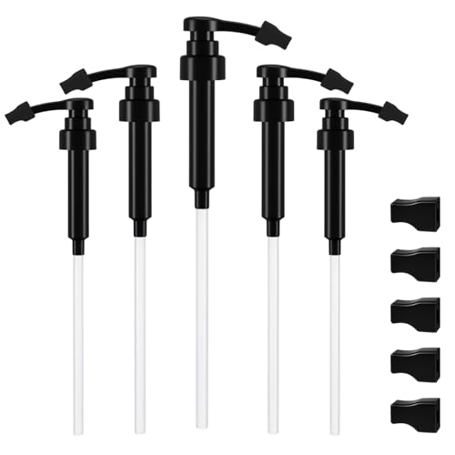 Nuogo Syrup Pump Compatible with Monin 750ml Bottles, Black, 5 Pcs