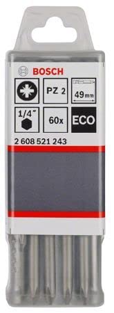 Bosch Eco Vidalama Ucu PZ2 49mm, 60 Adet