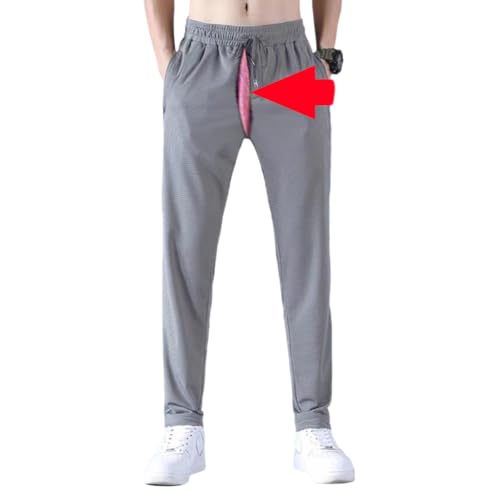 Summer Spring Men Invisible Zipper Open Crotch Pants Casual Plus Size Loose Trousers