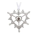 LATEEFAH Personalisierte Projektions-Halskette, personalisierbar, herzförmiger Schneeflocken-Anhänger, Schmuck, 100 Sprachen, 'I love You', Valentinstag, Erntedankfest, Weihnachtsüberraschung für