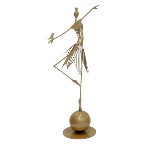 Garden Decor Garden Metal Statue Outdoor Dancing Girl Bird Art