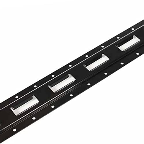 Two 4-Ft E Track Tie-Down Rail, Black Powder Coated Steel Etrack Tiedowns, Vertical E-Tracks, Bolt-On Tie Down Rails For Cargo On Pickups, Trucks, Trailers, Vans #TOP7