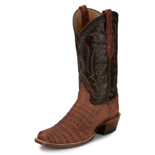 Tony Lama Men`s Tan Caiman Belly Brown Cowhide Top Tan 11.5 D