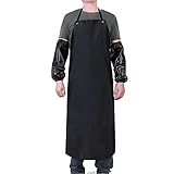 Somotersea Waterproof Aprons for Dishwashing Rubber Vinyl Lightweight Chemical Resistant Industrial Apron Adjustable Bib 40