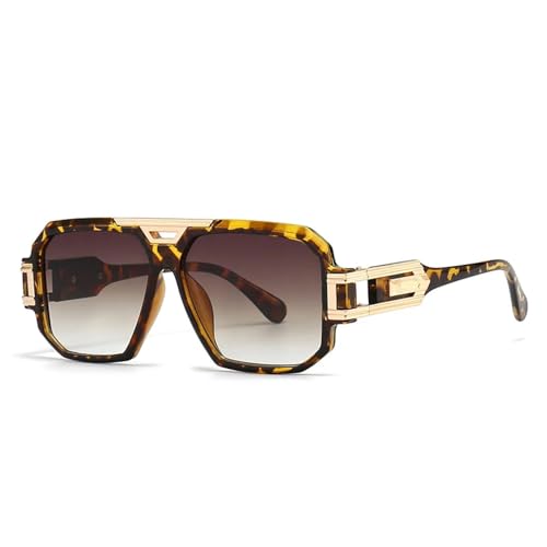 Lunettes de soleil homme grande monture café élégante et vintage