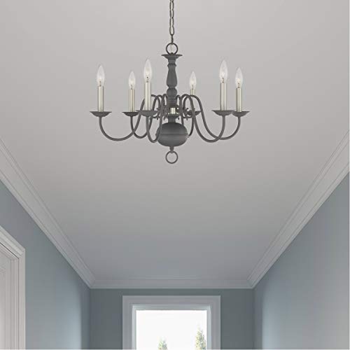 Image of Livex Lighting 6-Light Chandelier, Scandinavian Gray