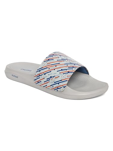 Image of CHUPPS X Mi Surge White & Navy Drift Orthopedic Slippers | Soft Footpharma Footbed | Breathable Ventilation Holes | Lightweight Flip Flops | Anti-Skid Chappals for Everyday For Mens