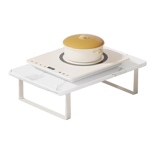 Cubre Encimera Gas, Protector Cocina Gas, Protector Encimera Cocina, Soporte de Base Para Rejilla de Ollas Que Ahorra Espacio, para Cocina(White,40x30x14cm/16x12x6in)
