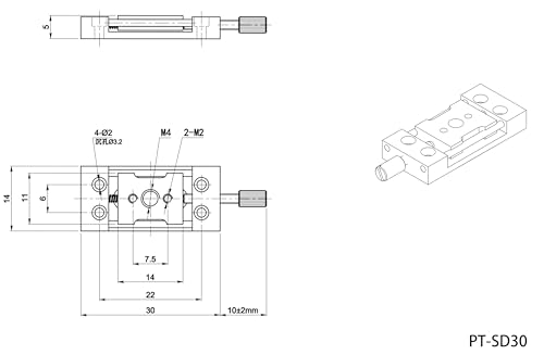Manual Translation Table X-axis Displacement Table Mini-Displacement Table PT-SD30 (PT-SD30)
