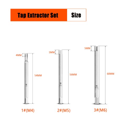Abgestreiftes Schraubengewindebohrersatz, Stahlbruch-Gewindebohrer-Entferner, Schnellarbeitsstahl, zum Entfernen abgestreifter, verrosteter, gebrochener oder korrodierter Schrauben und Bolzen(#A)