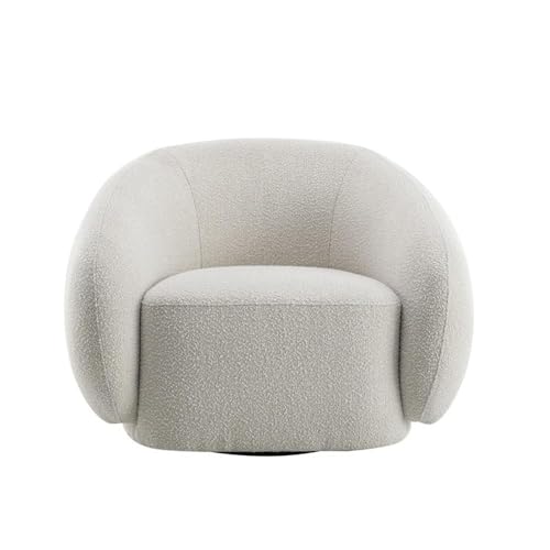 Sillón giratorio contemporáneo tela boucle beige miniatura 4