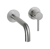 Pollini Acqua Design - Miscelatore per lavabo a Parete Modello Tondo in Acciaio AISI 316 Pollini Jessy Steel MXLIMCMM3AS - RUB12794 - Acciaio Inox