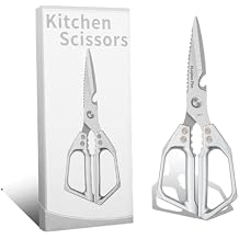 Multi-Function Kitchen Scissors Heavy Duty Kitchen Shears,Cutting Food Tools Cooking Shears for Chicken,Meat,Fish,PoultrySliver