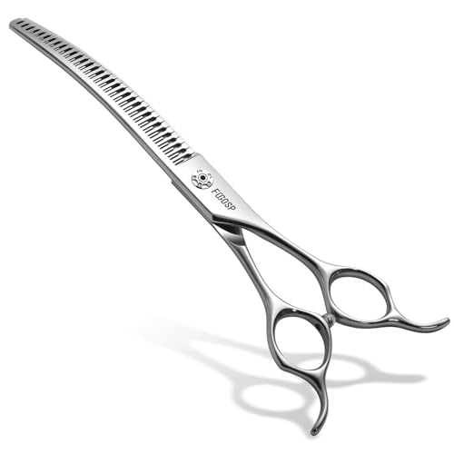 FOGOSP Curved Thinning Shears Dog Grooming Scissors 7' Curved Chunkers for Dogs Pet Japan Alloy...