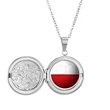 ポーランド国旗サッカーワールドカップ フォトネックレスはペンダントアクセサリーを開くことができます