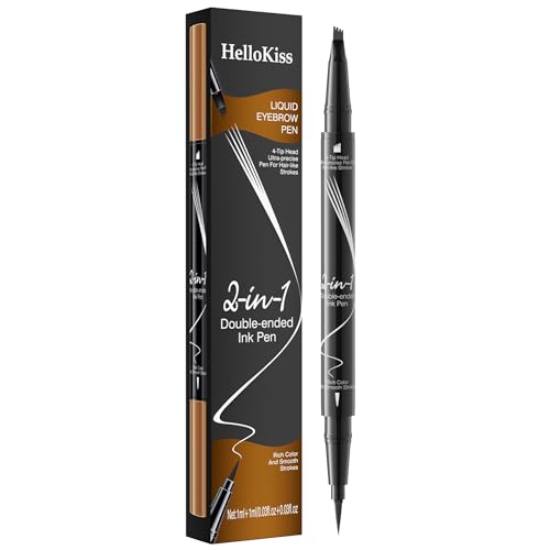 New Double Head 2 in 1 Eyebrow Pencil With Eyeliner - 3D Miniature, Four Water, Gray