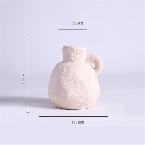 Vase en céramique blanc et texture rugueuse pour décoration de table - 3