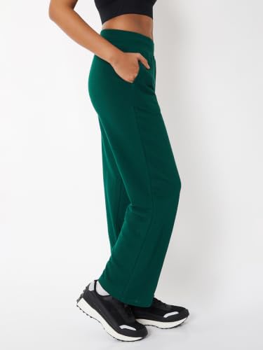 Image of Max Women Loose Mid Rise Solid Athleisure Track Pants