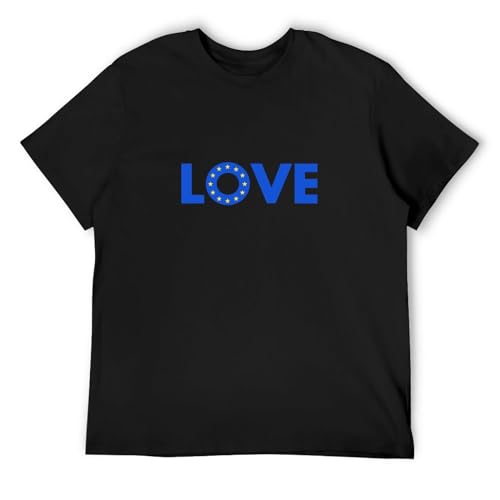 Love Europe European Union Referendum Remain Anti Brexit Men's T-Shirt Unisex Black Cotton Hip Hop Print tee Shirts XXL