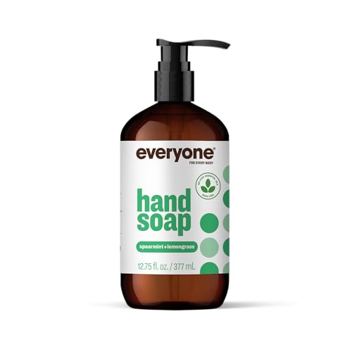 Image of Everyone Liquid Hand Soap, 12.75 Ounce (Pack of 6), Spearmint and Lemongrass, Made with Essential Oils for Kitchen and Bathroom