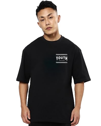 Image of Mens Oversized Printed Half Sleeve Branded Cotton T-Shirt for Mens || Back Printed t Shirts for Men || Oversized t Shirts for Men
