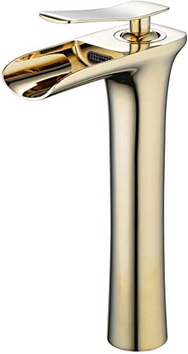 Mitigeur Cascade Robinet Grand Corps 1 Trou Montage Lavabo Robinets De Lavabo De Salle De Bains Or Chrome Mitigeur Lavabo Chaud Et Froid Bronze Leekayer