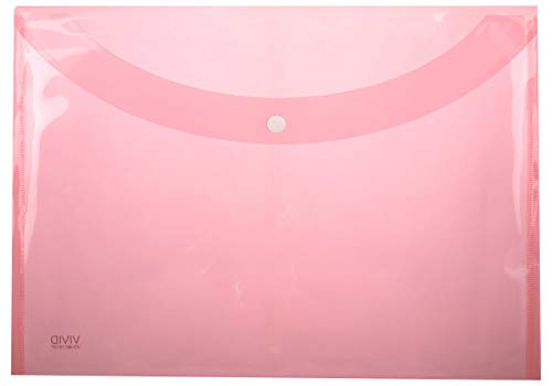 Image of Shivani Enterprises Relax File Bag A4 Document Envelope Folder, Clear Transparent Storage Bag in Assorted Color - 05 Pc