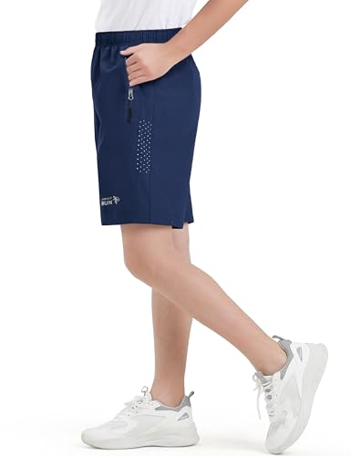 Youth Kids Athletic Shorts Quick Dry Lightweight Breathable Comfy Zipper Running Soccer Size 5-16 Outdoor Active Gym Workout4