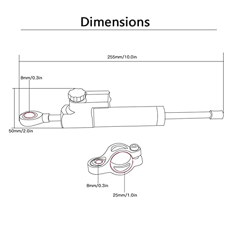 Amortisseur de direction Aprilia RS 50 support réglable 1999-2006 - 3